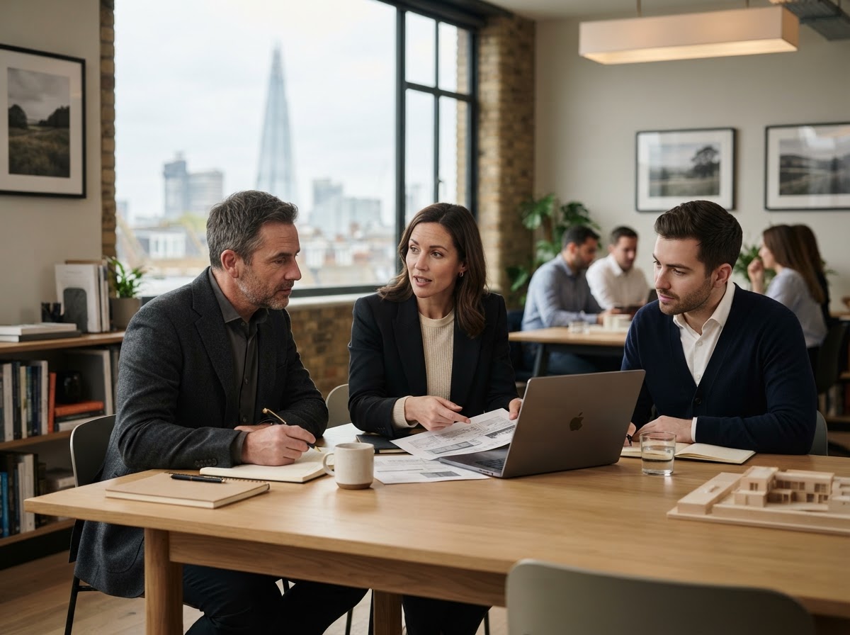 Orwellcombe analytics team reviewing model output on trading infrastructure